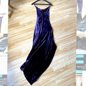Purple Velvet Silk Juan Carlos Obando Slip Dress size S